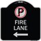 Signmission Fire Lane No Parking and Left Arrow Heavy-Gauge Aluminum Sign, 18" x 18", BS-1818-24020 A-DES-BS-1818-24020 - alternate 1